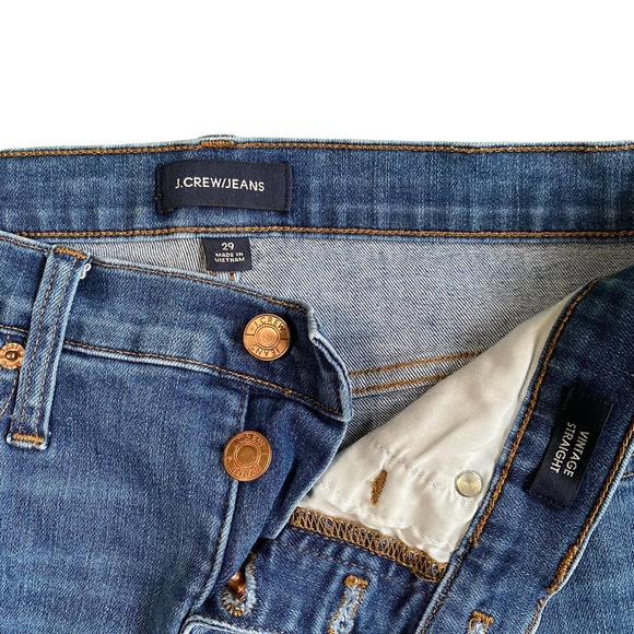 J.crew Vintage Straight Raw Hem Button Up Closure Jeans sz29 - Picture 3 of 10